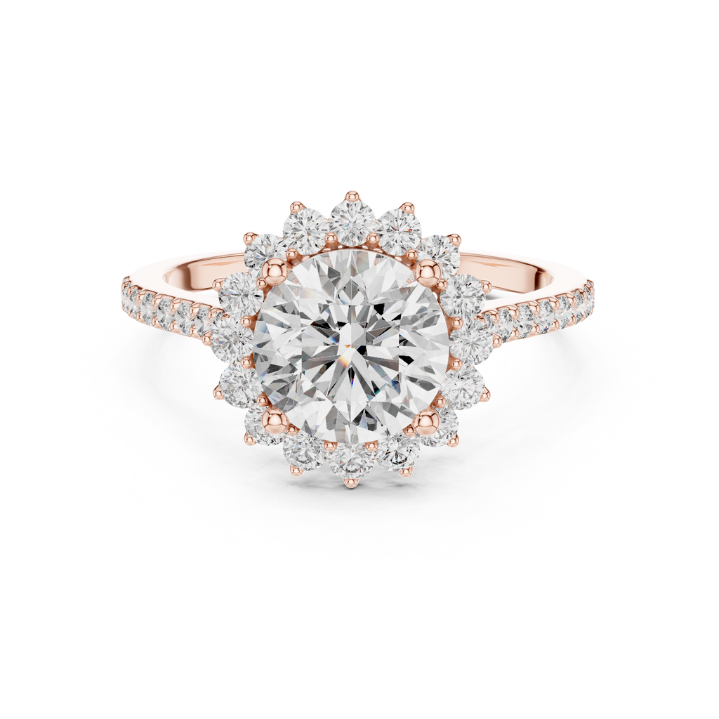 1.50 Carat Round Lab Diamond Floral Engagement Ring