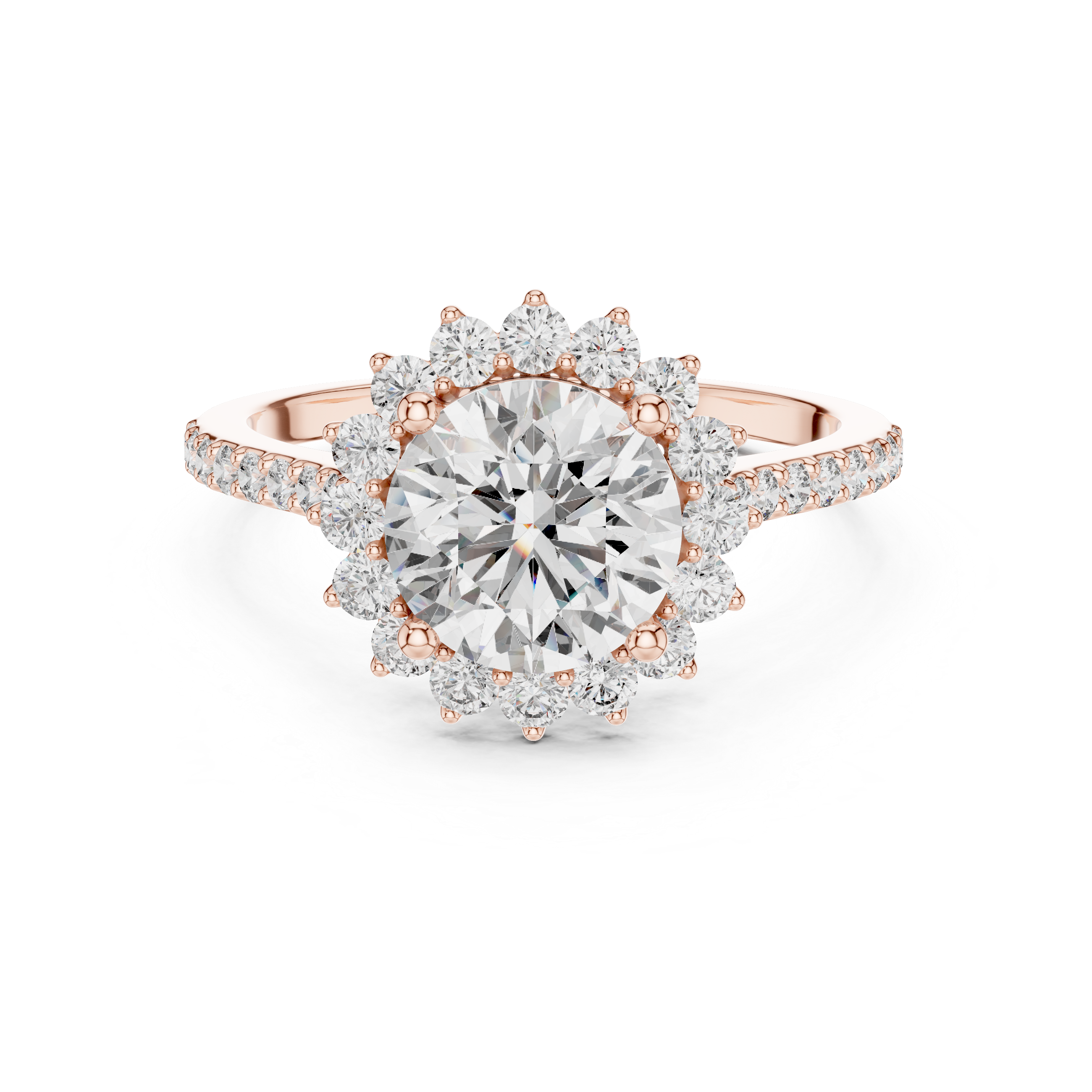 1.50 Carat Round Lab Diamond Floral Engagement Ring