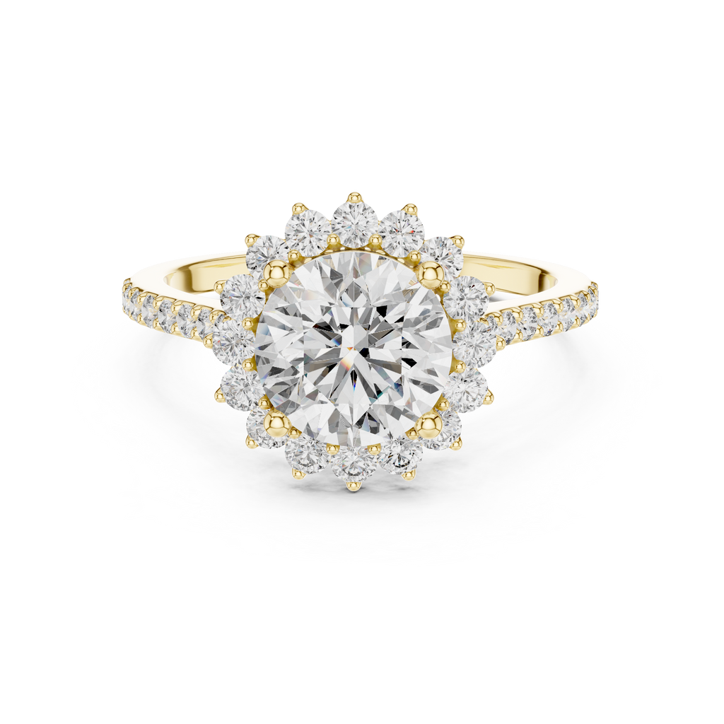 1.50 Carat Round Lab Diamond Floral Engagement Ring