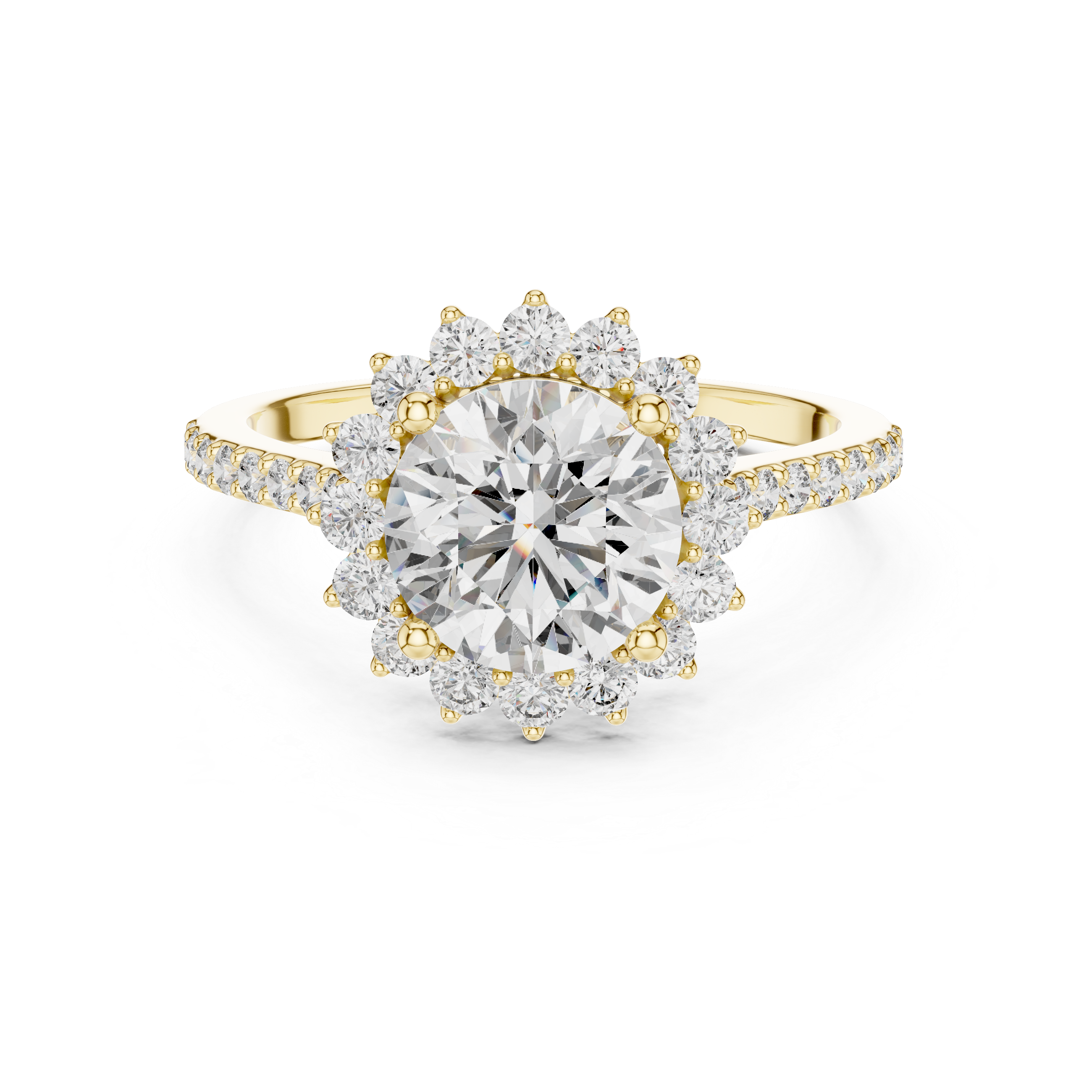 1.50 Carat Round Lab Diamond Floral Engagement Ring