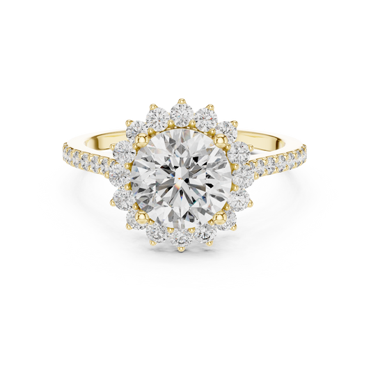 1.50 Carat Round Lab Diamond Floral Engagement Ring