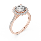 1.50 Carat Round Lab Diamond Floral Engagement Ring