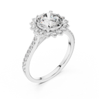 1.50 Carat Round Lab Diamond Floral Engagement Ring