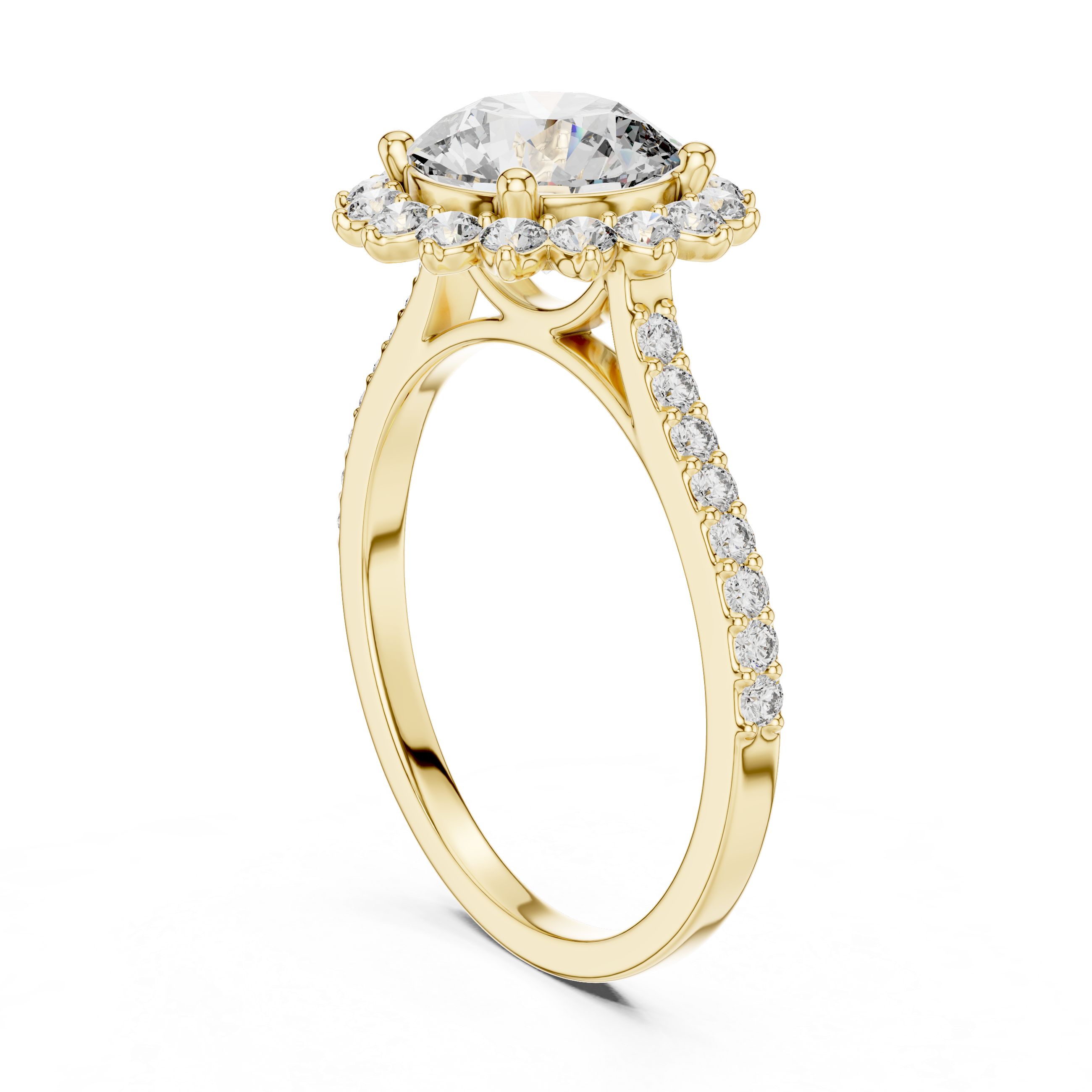1.50 Carat Round Lab Diamond Floral Engagement Ring