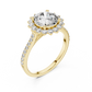 1.50 Carat Round Lab Diamond Floral Engagement Ring