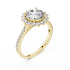 1.50 Carat Round Lab Diamond Floral Engagement Ring