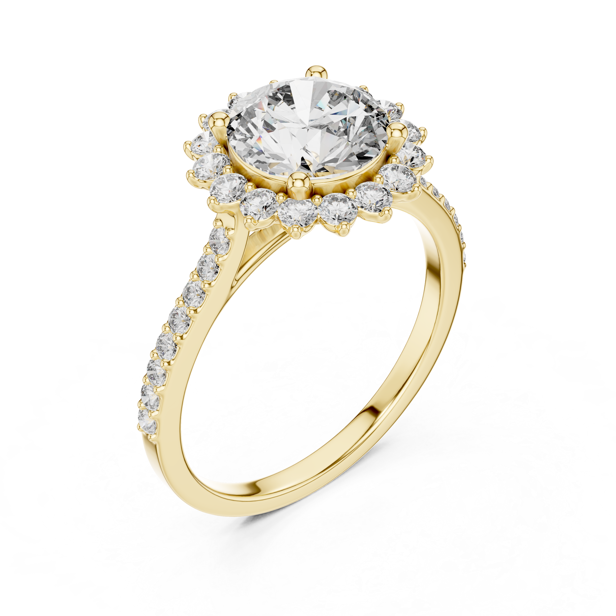 1.50 Carat Round Lab Diamond Floral Engagement Ring