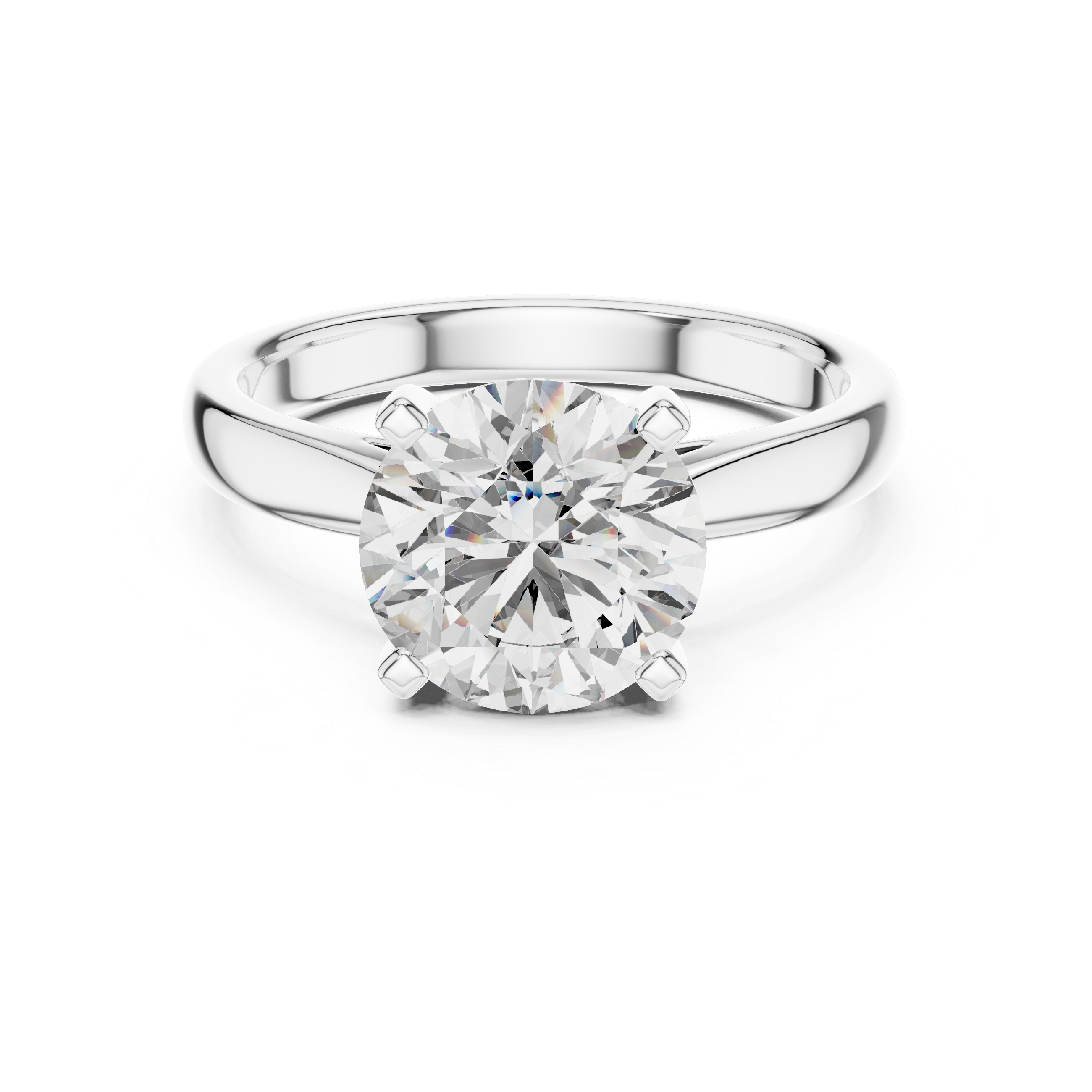 Lab Diamond Round Cut Solitaire Engagement Ring
