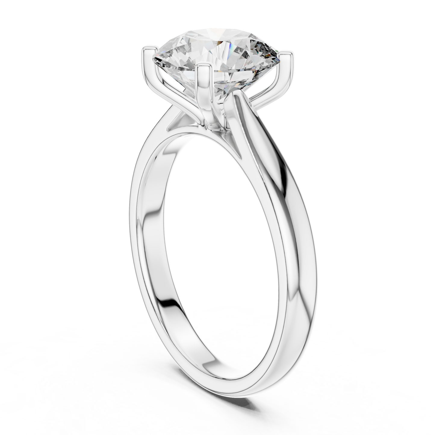Lab Diamond Round Cut Solitaire Engagement Ring