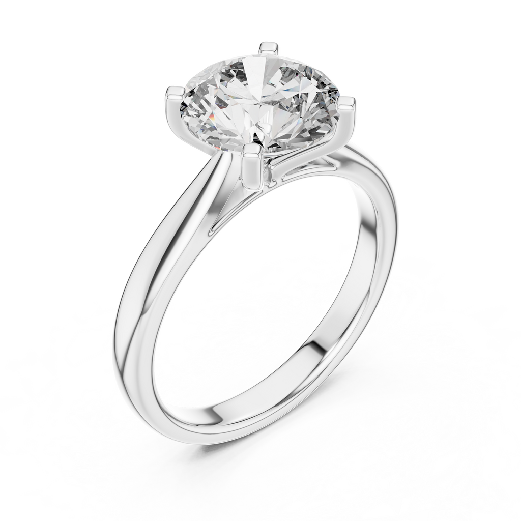 Lab Diamond Round Cut Solitaire Engagement Ring