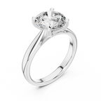 Lab Diamond Round Cut Solitaire Engagement Ring