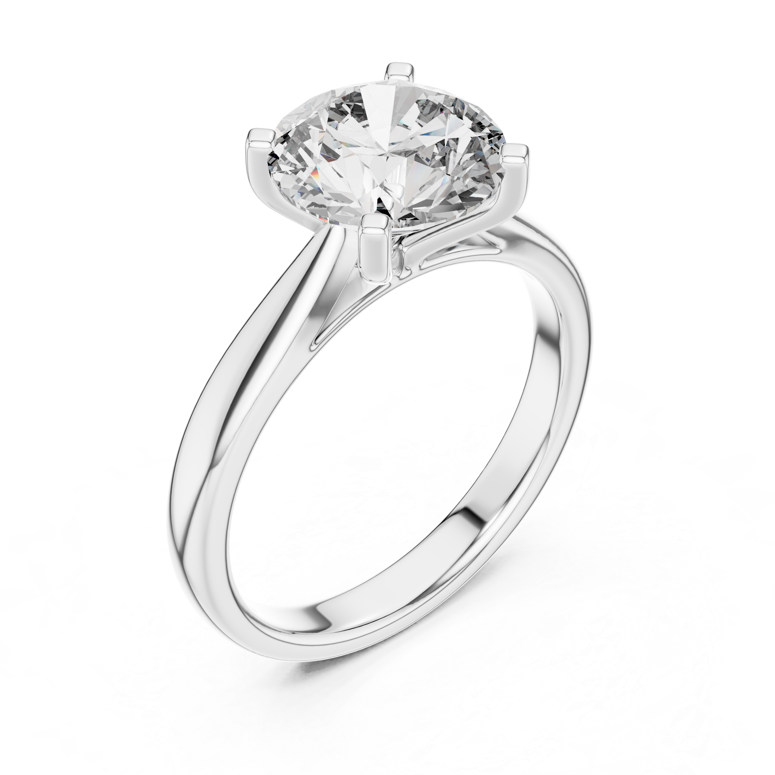 Lab Diamond Round Cut Solitaire Engagement Ring