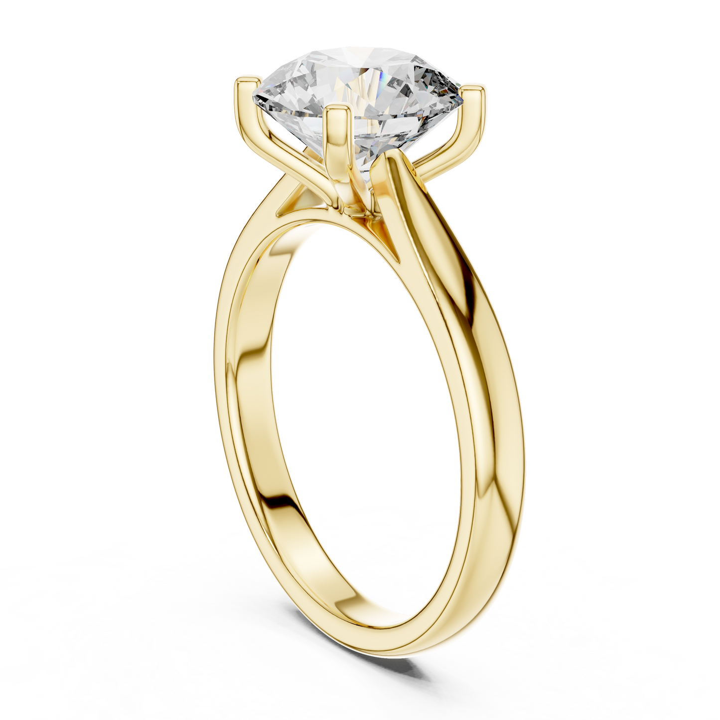 Lab Diamond Round Cut Solitaire Engagement Ring