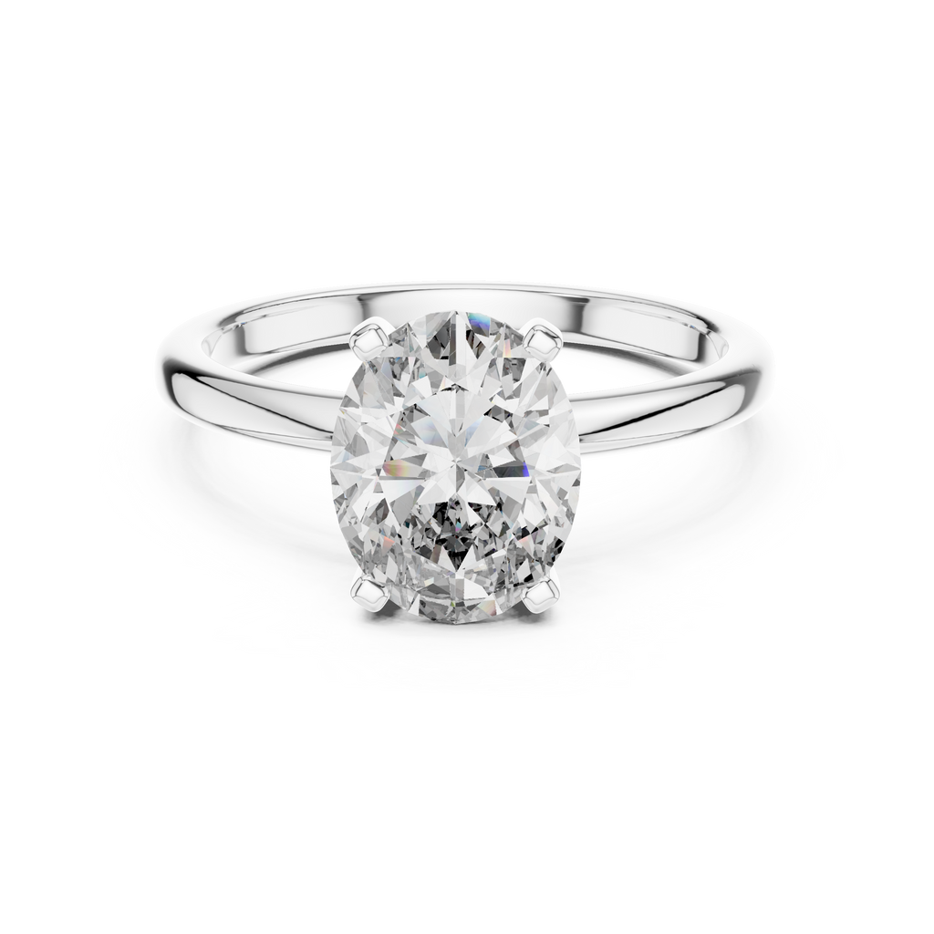 2 Carat Oval Cut Solitaire Lab Diamond Engagement Ring