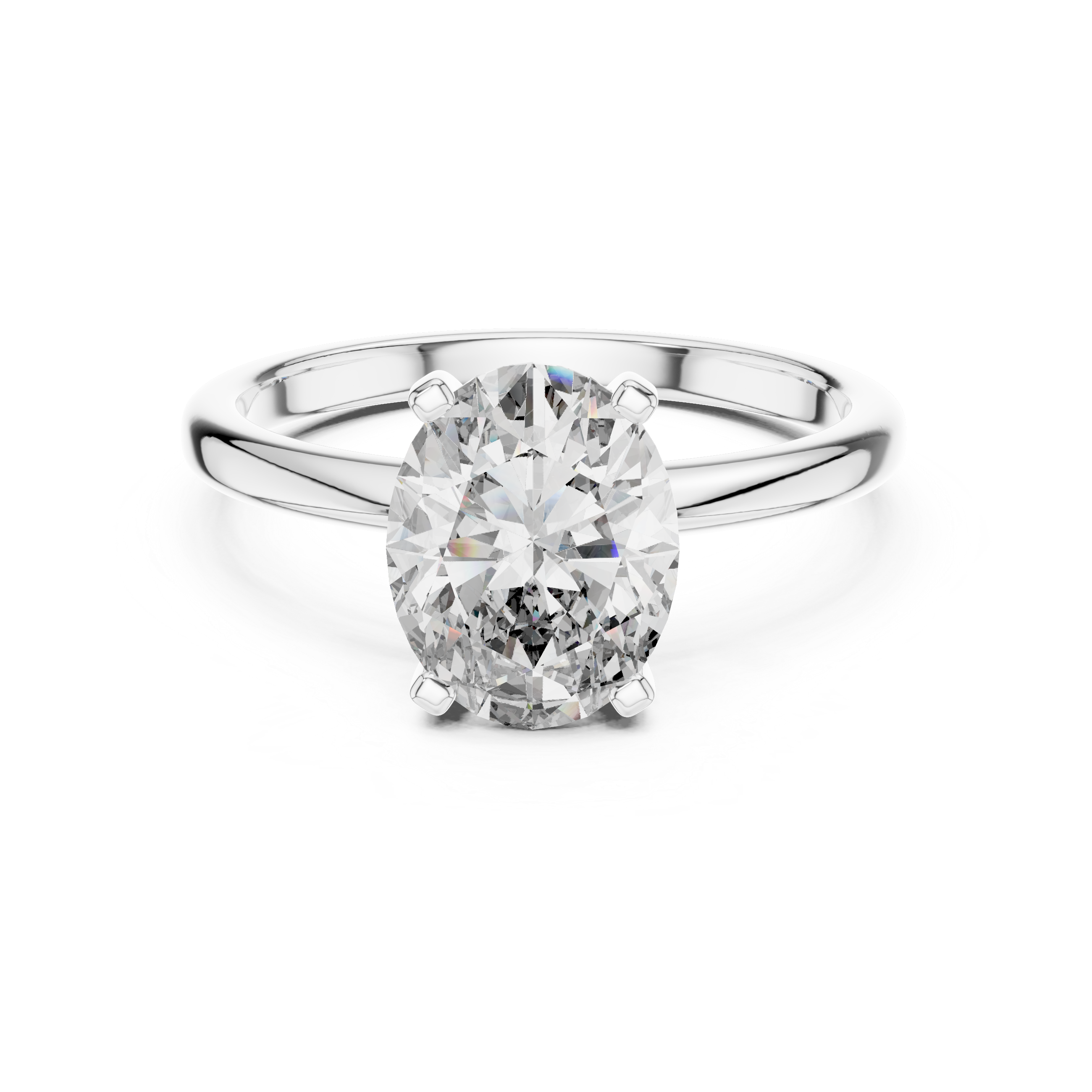 2 Carat Oval Cut Solitaire Lab Diamond Engagement Ring