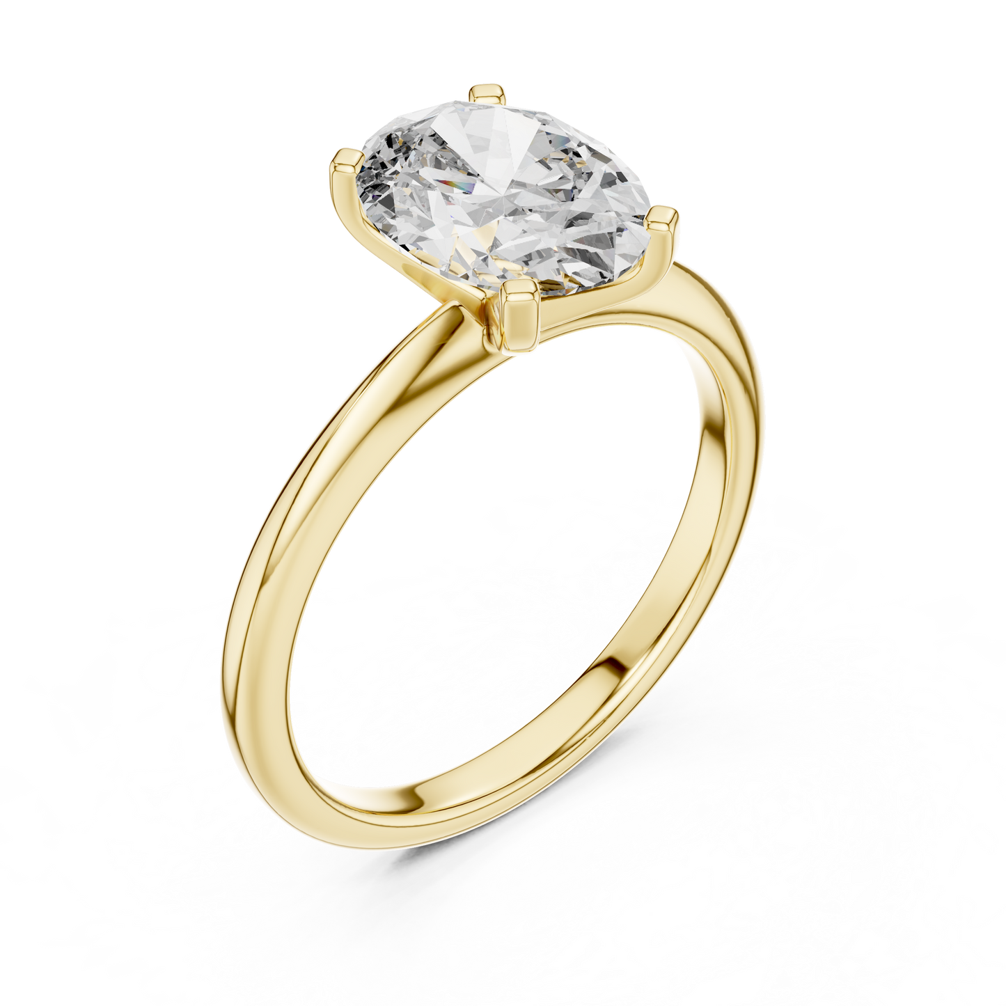 2 Carat Oval Cut Solitaire Lab Diamond Engagement Ring