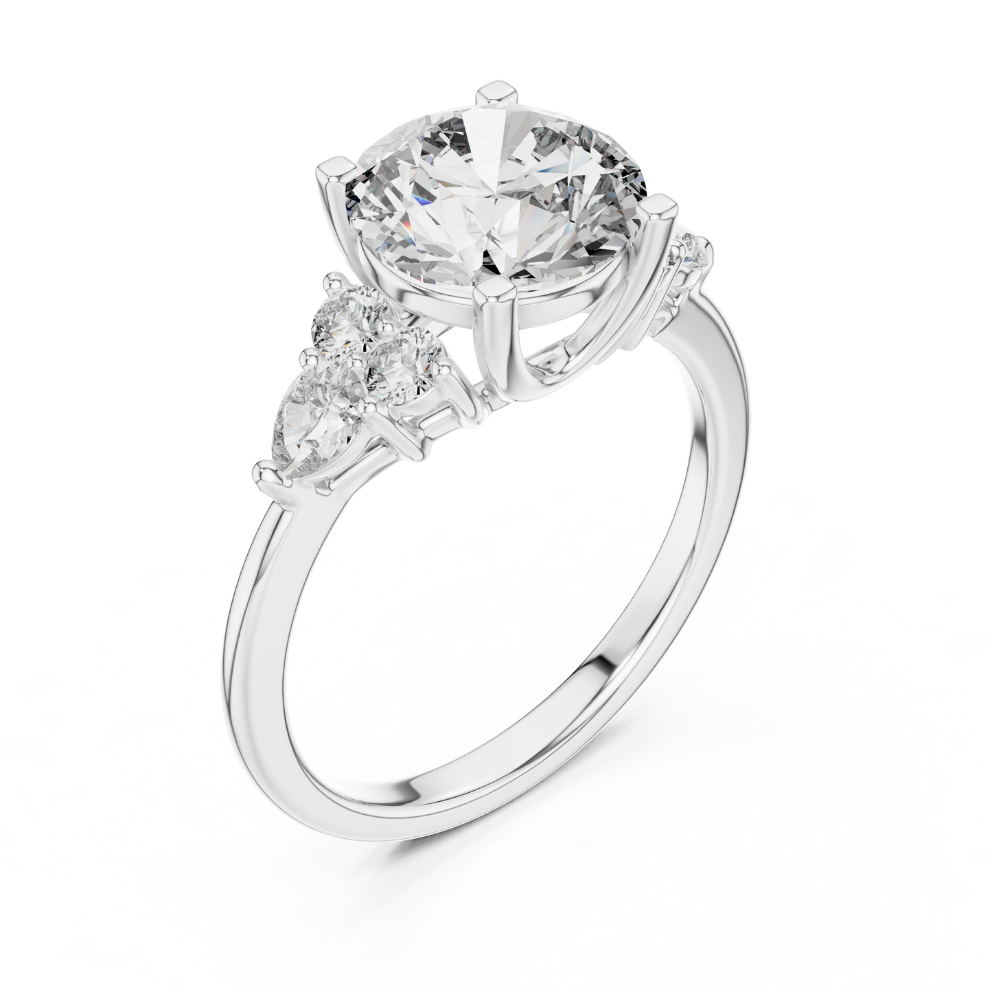 2.50 Carat Round Cut Lab Diamond Engagement Ring
