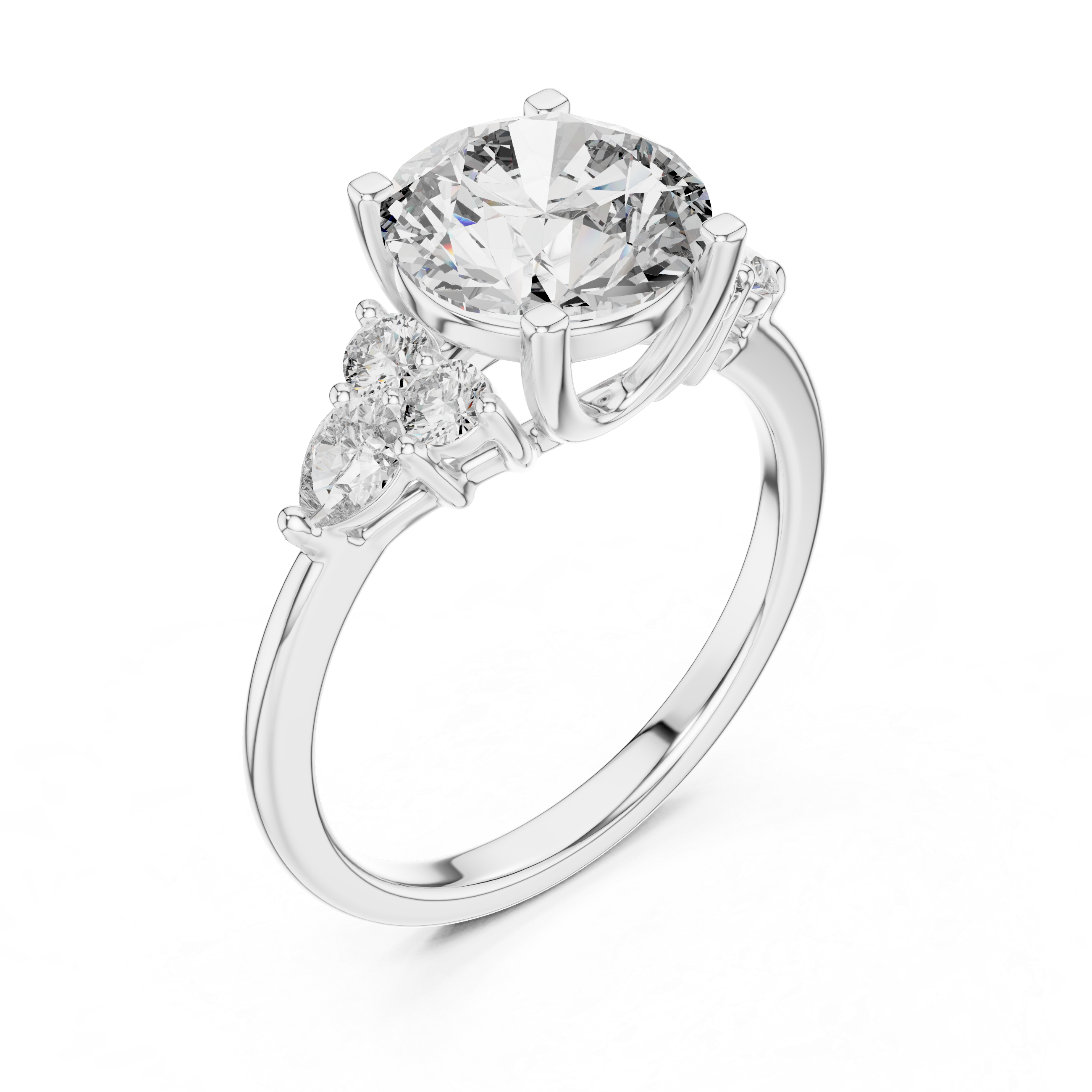 2.50 Carat Round Cut Lab Diamond Engagement Ring