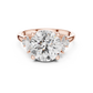 Lab Diamond Round Cut Engagement Ring with Side Stones