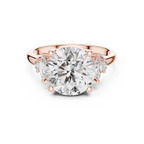 Lab Diamond Round Cut Engagement Ring with Side Stones