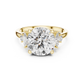 Lab Diamond Round Cut Engagement Ring with Side Stones
