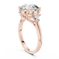 Lab Diamond Round Cut Engagement Ring with Side Stones