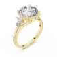 Lab Diamond Round Cut Engagement Ring with Side Stones