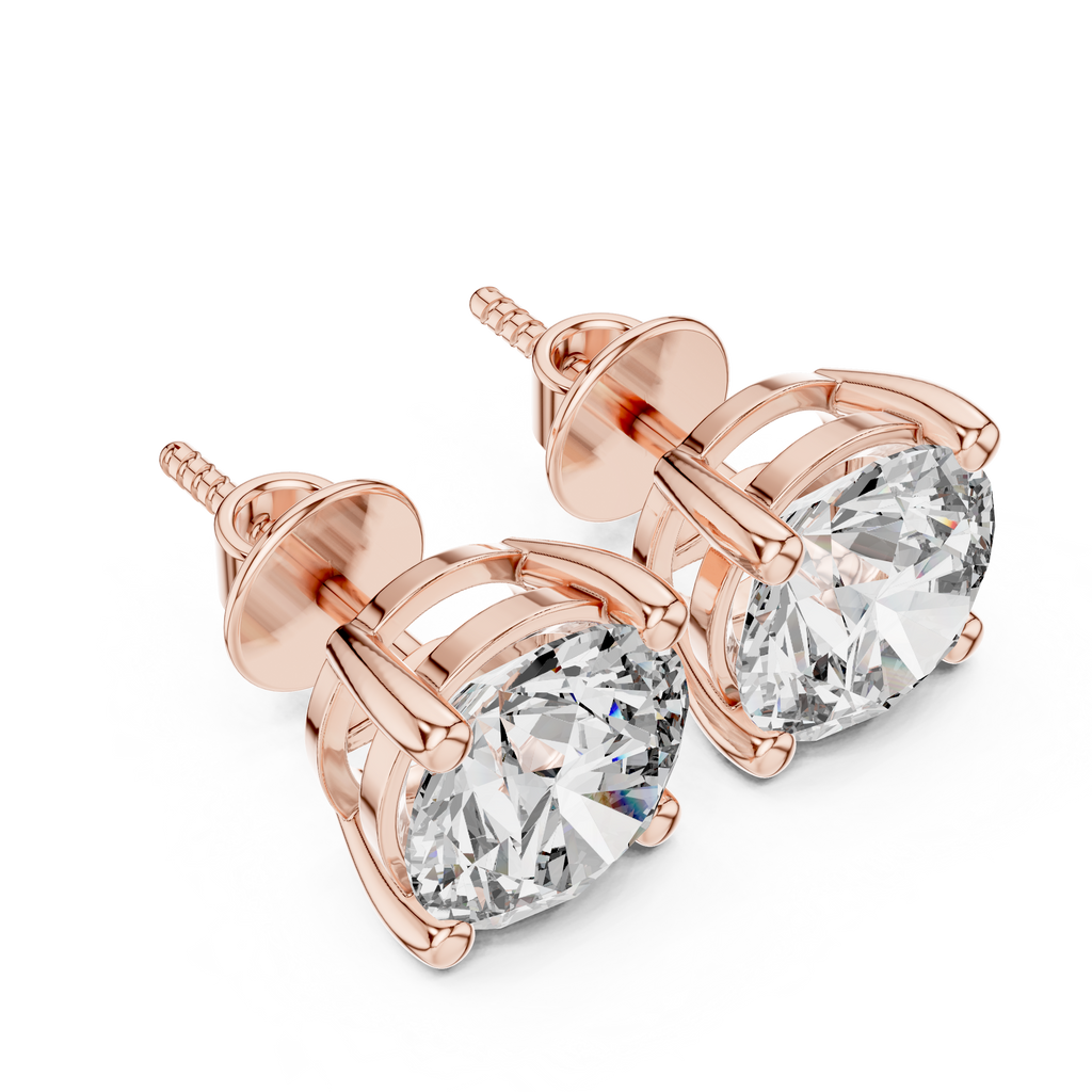 4 Carat Round Cut Lab Diamond Stud Earrings
