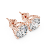 4 Carat Round Cut Lab Diamond Stud Earrings