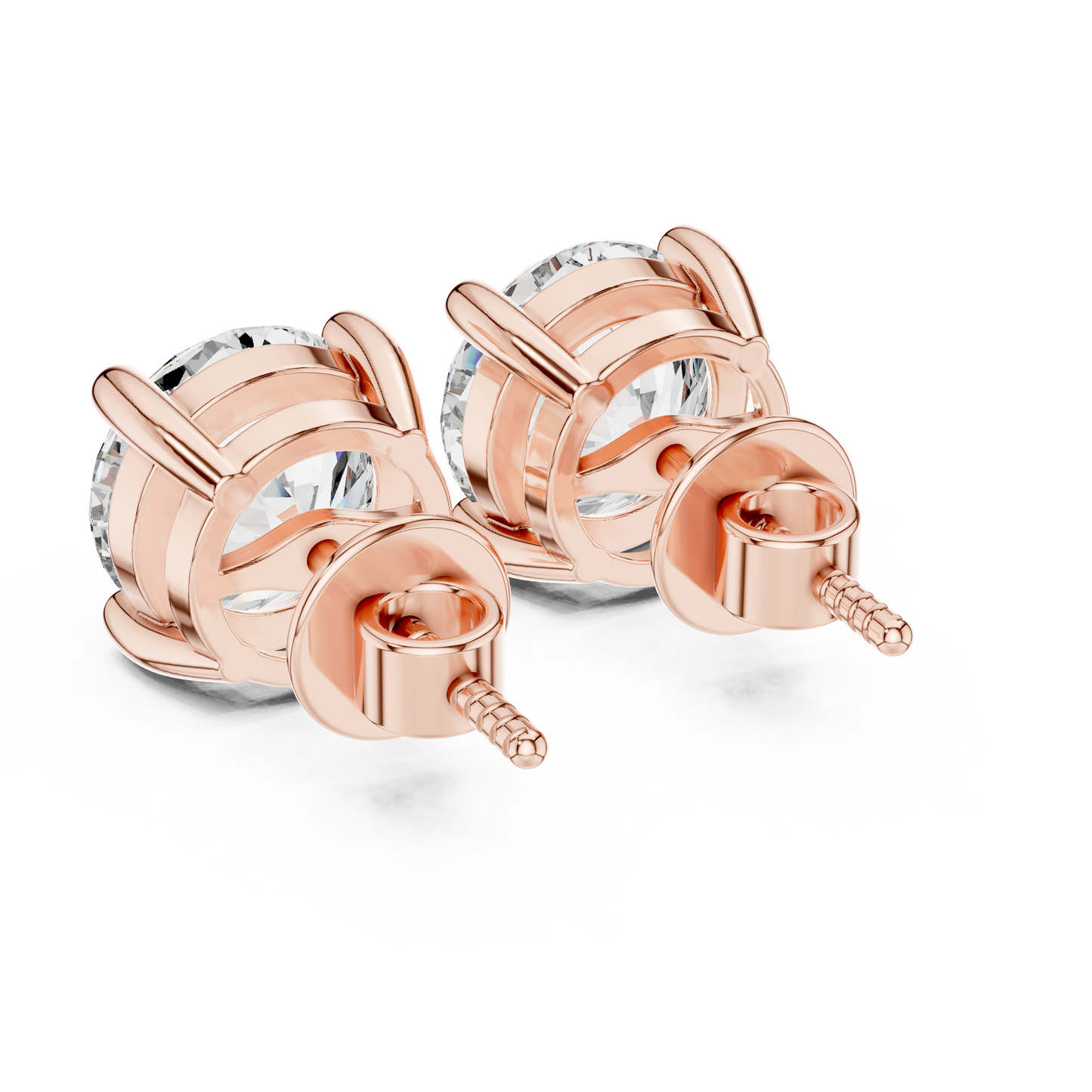 4 Carat Round Cut Lab Diamond Stud Earrings