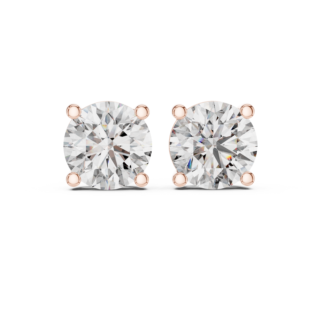 4 Carat Round Cut Lab Diamond Stud Earrings