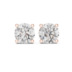 4 Carat Round Cut Lab Diamond Stud Earrings