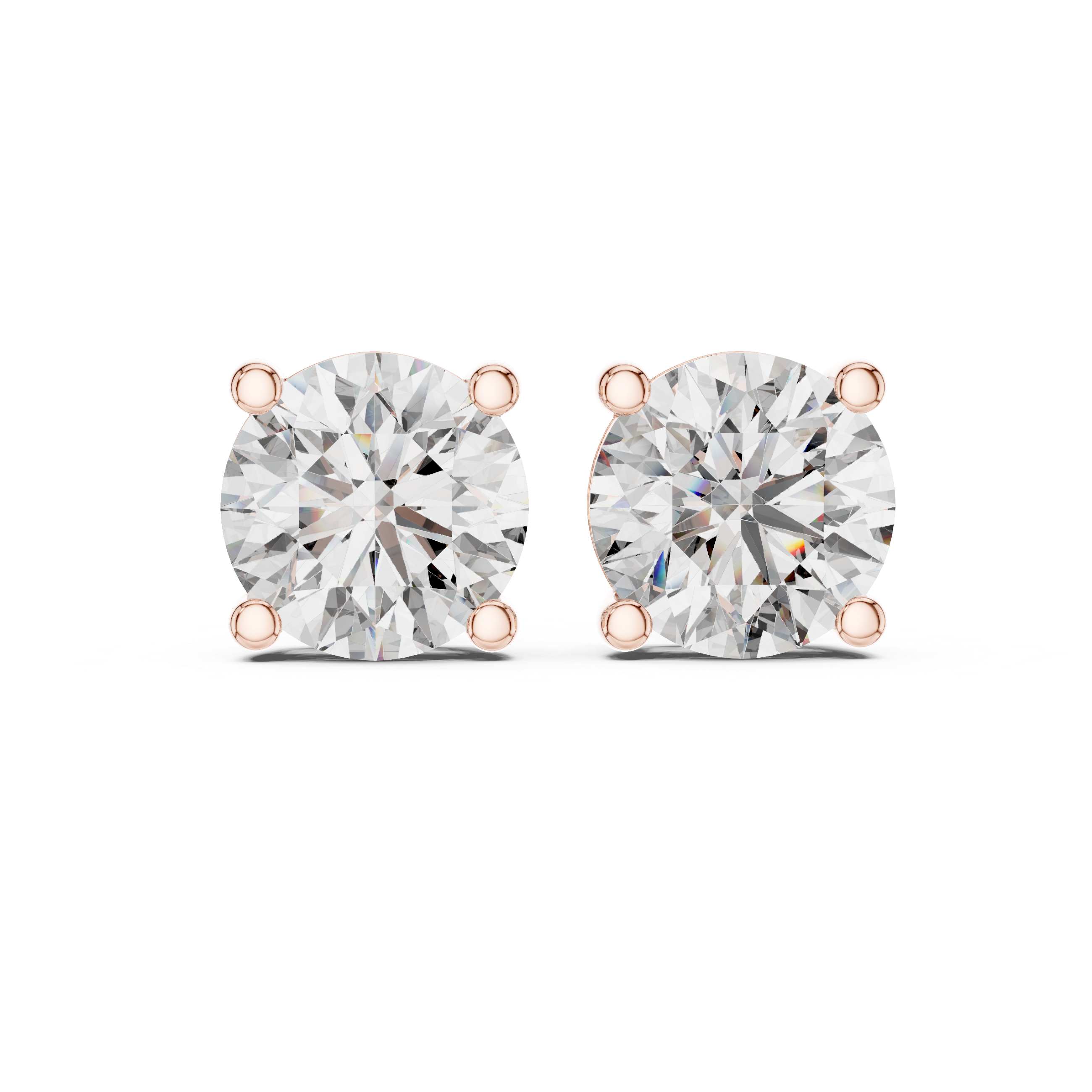 4 Carat Round Cut Lab Diamond Stud Earrings