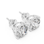 4 Carat Round Cut Lab Diamond Stud Earrings