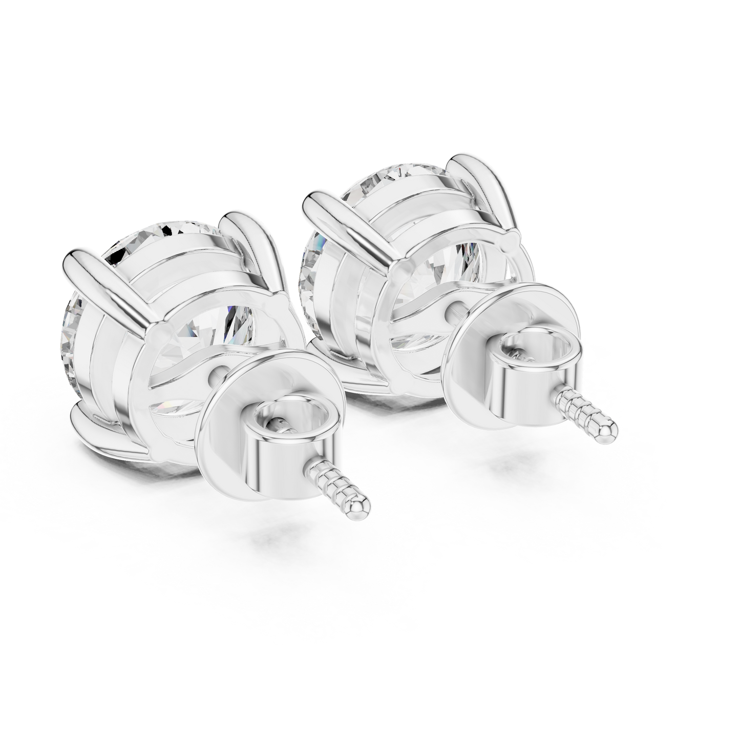4 Carat Round Cut Lab Diamond Stud Earrings