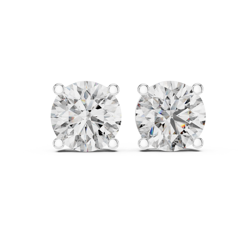 4 Carat Round Cut Lab Diamond Stud Earrings