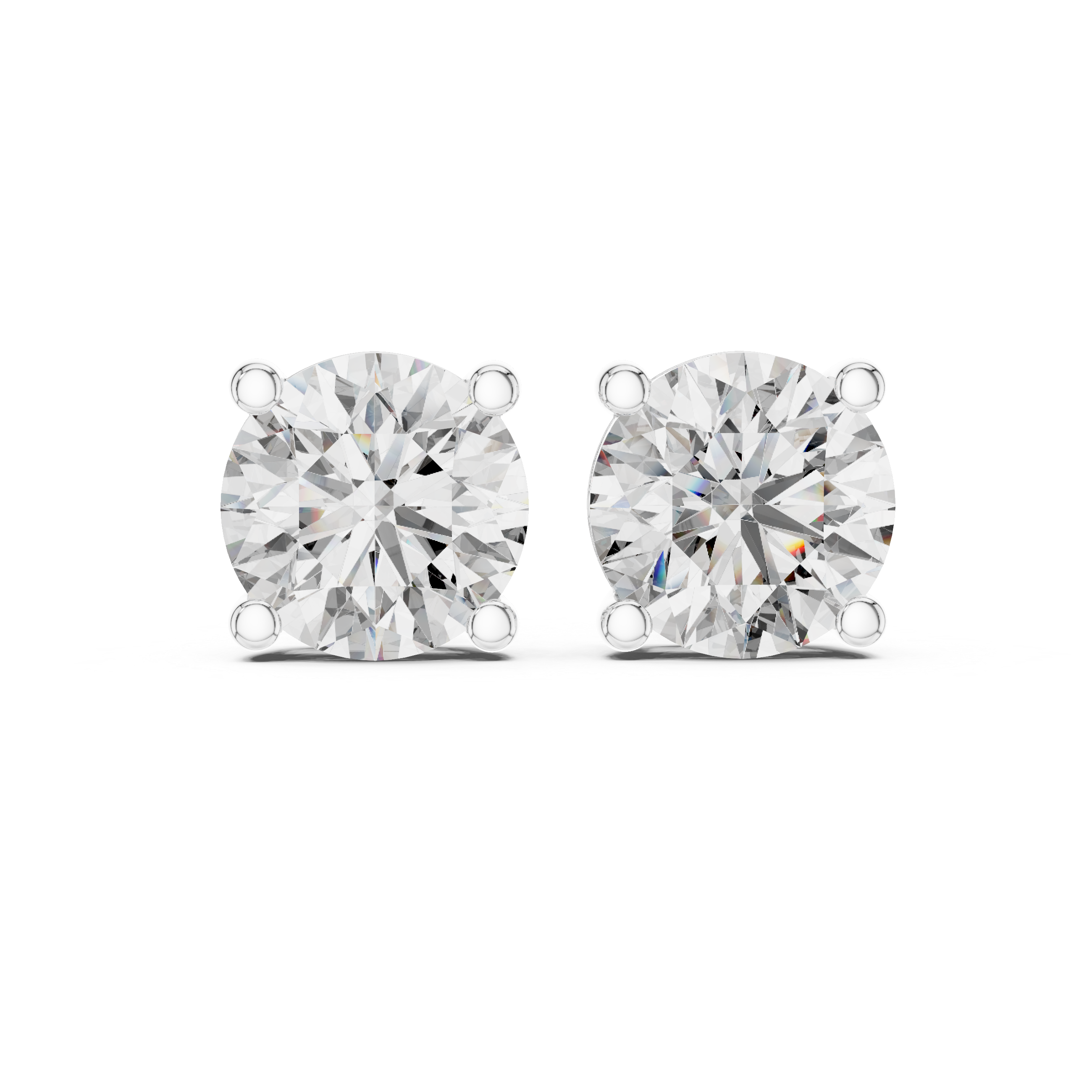 4 Carat Round Cut Lab Diamond Stud Earrings