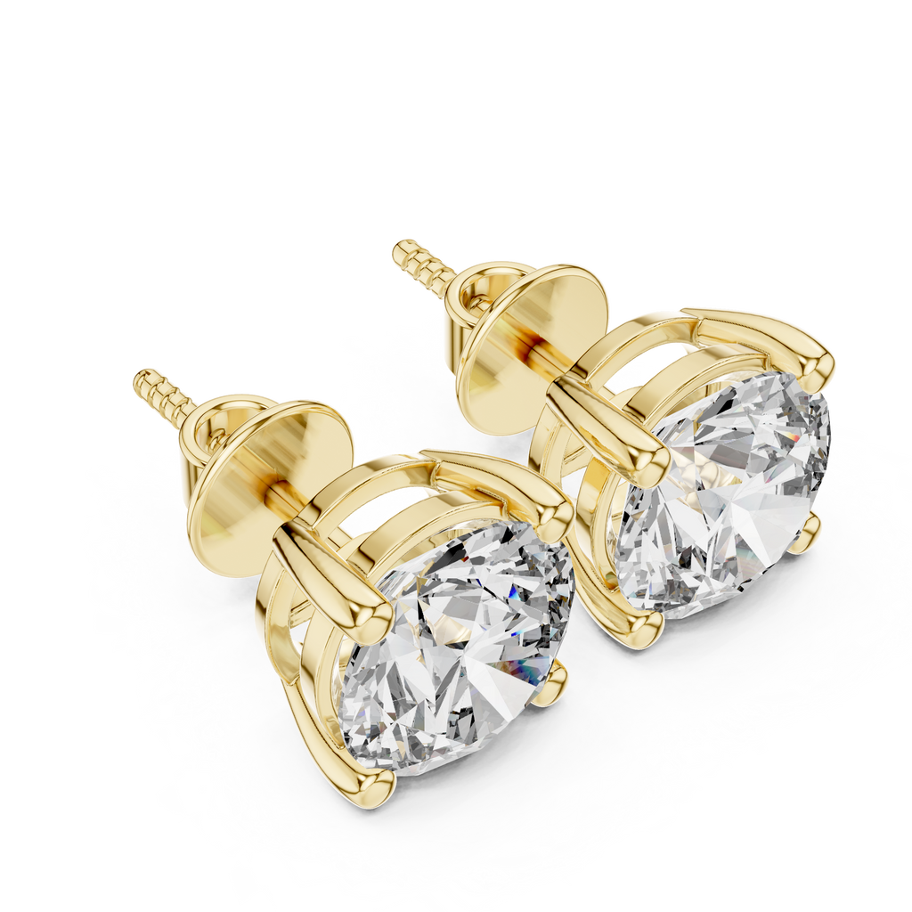 4 Carat Round Cut Lab Diamond Stud Earrings