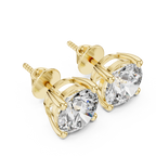 4 Carat Round Cut Lab Diamond Stud Earrings