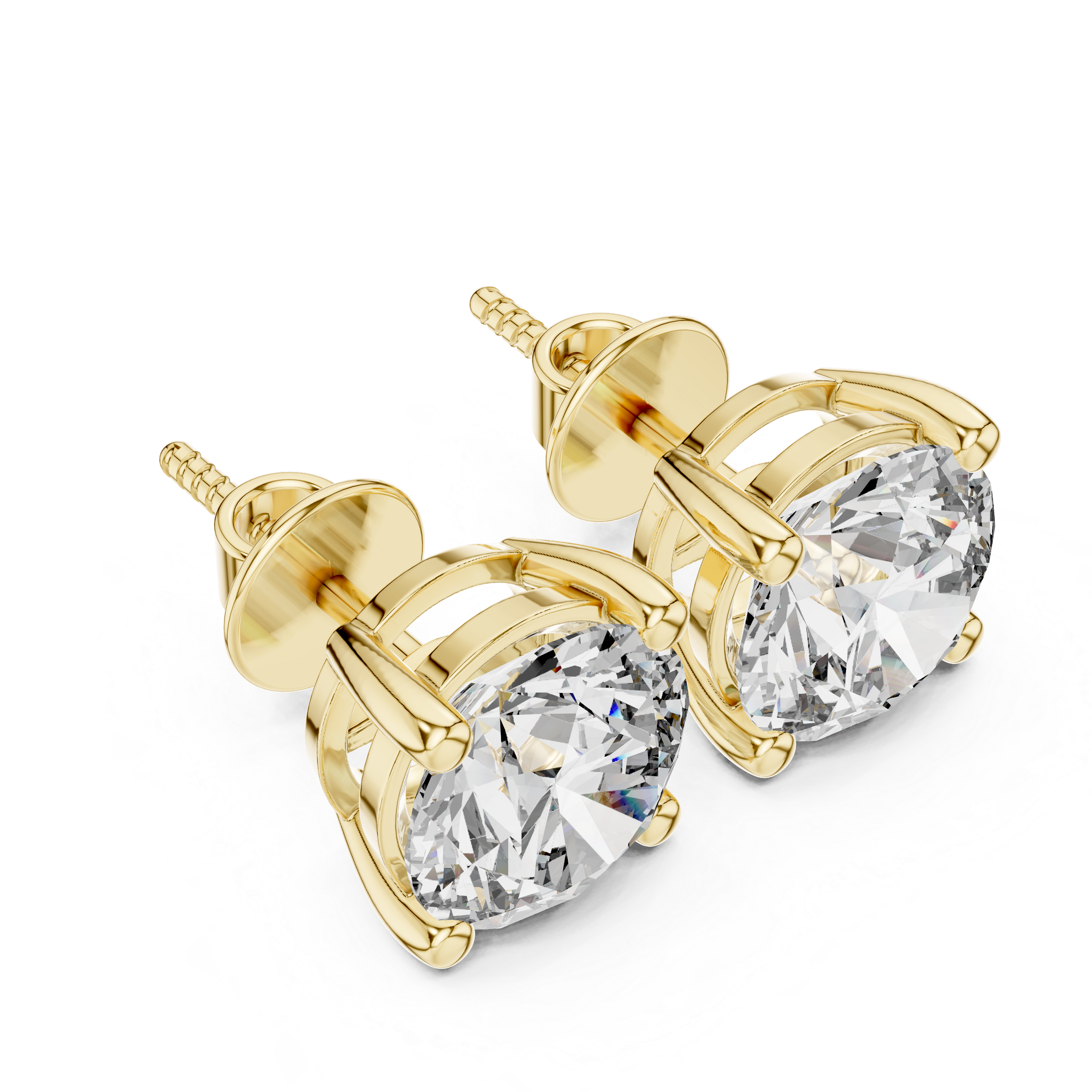 4 Carat Round Cut Lab Diamond Stud Earrings