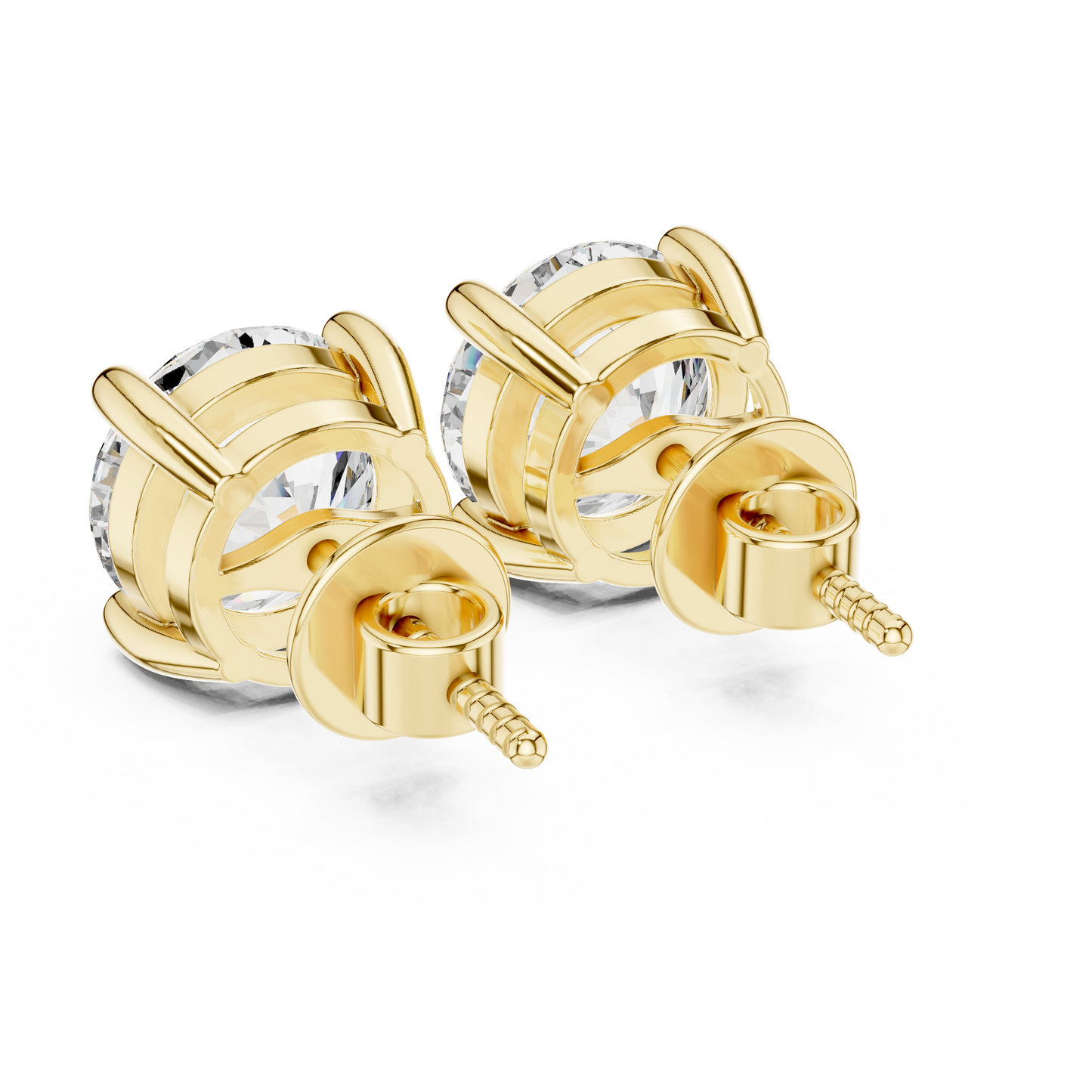 4 Carat Round Cut Lab Diamond Stud Earrings