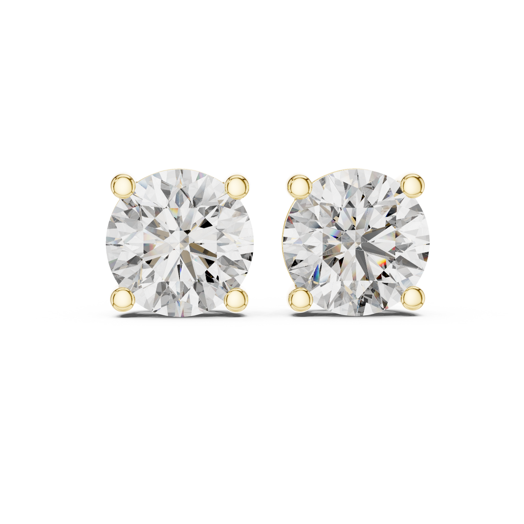 4 Carat Round Cut Lab Diamond Stud Earrings