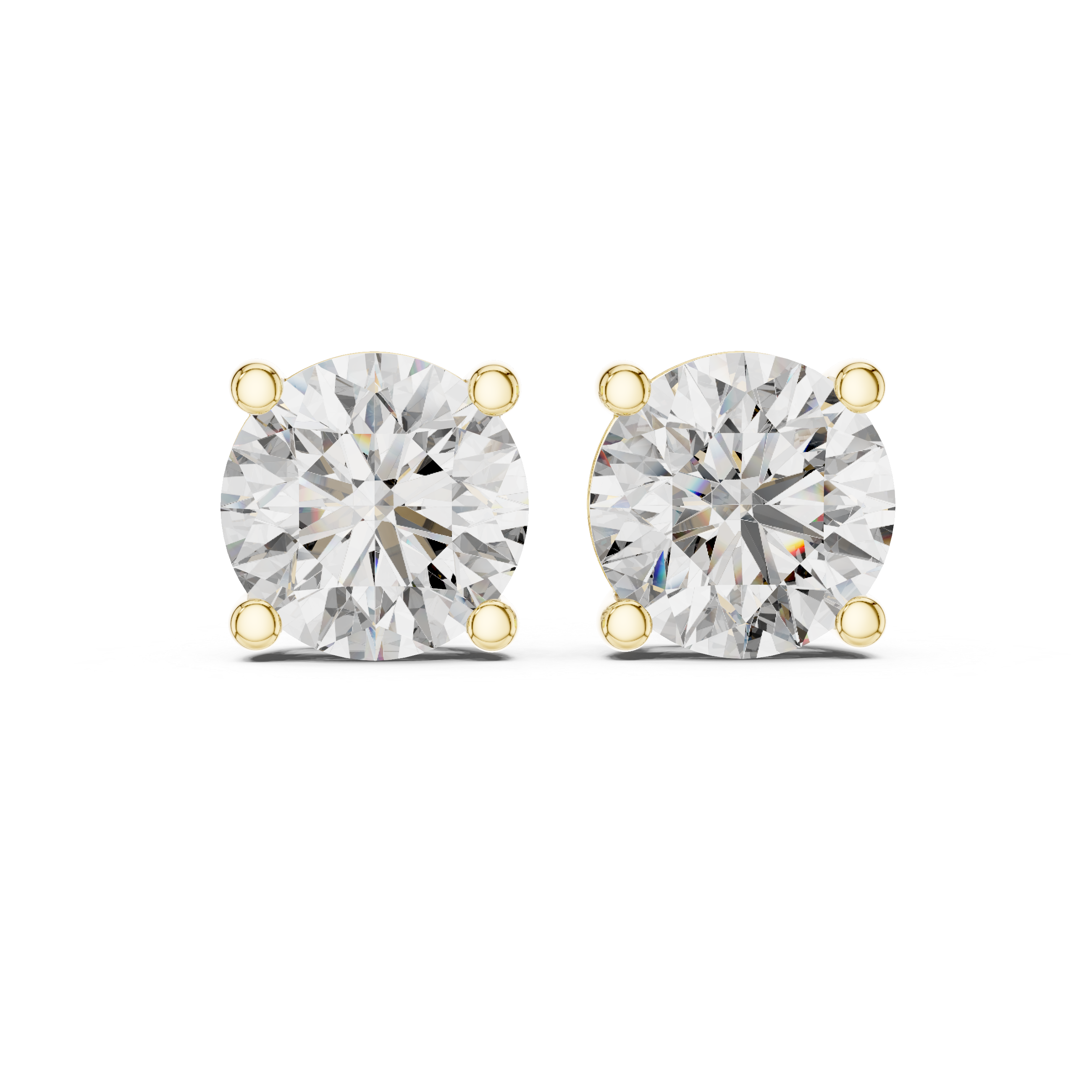 4 Carat Round Cut Lab Diamond Stud Earrings