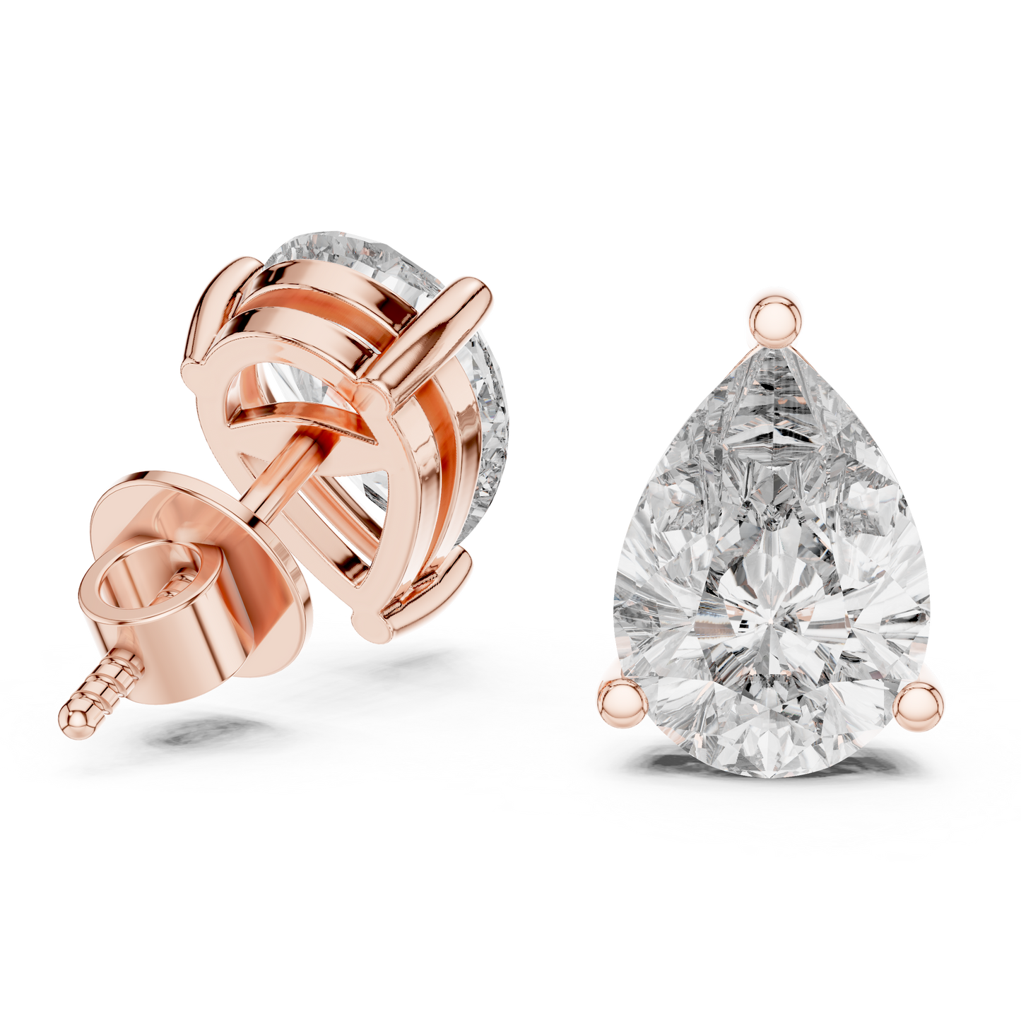 3.50 Carat Pear Cut Lab Diamond Stud Earrings