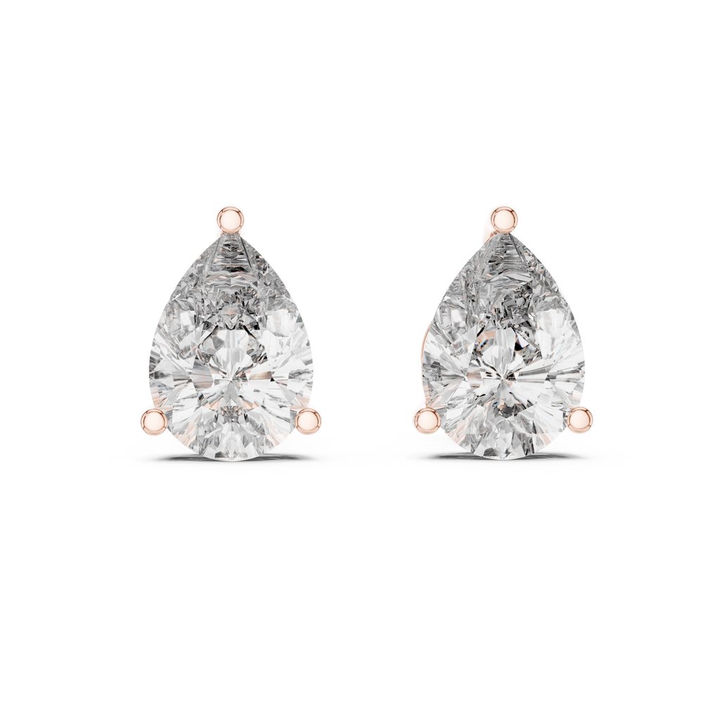 3.50 Carat Pear Cut Lab Diamond Stud Earrings