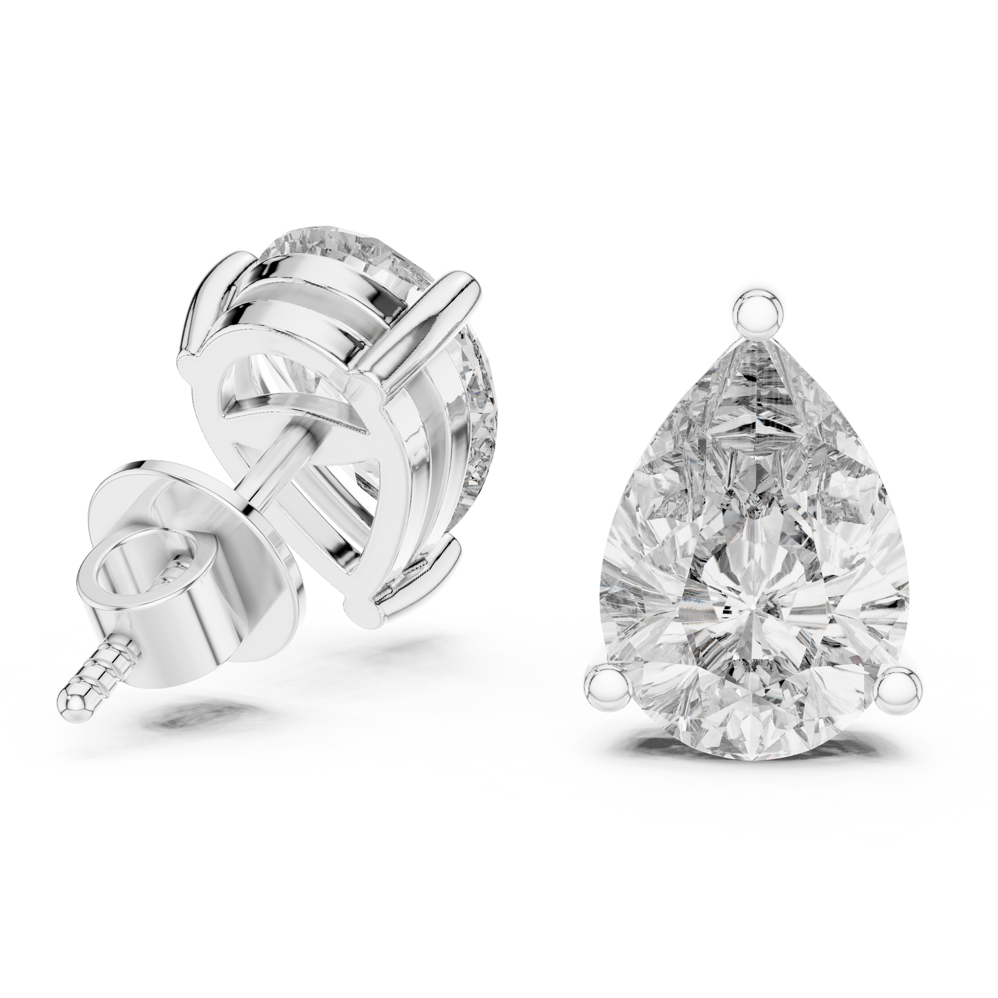 3.50 Carat Pear Cut Lab Diamond Stud Earrings
