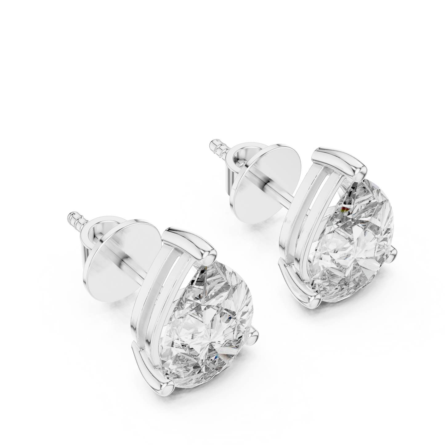 3.50 Carat Pear Cut Lab Diamond Stud Earrings