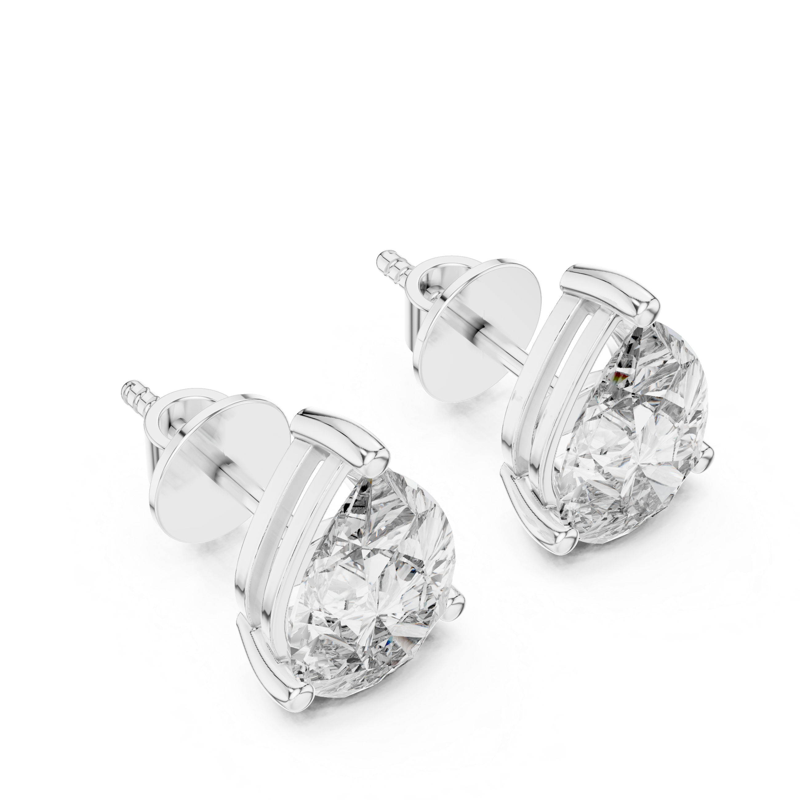 3.50 Carat Pear Cut Lab Diamond Stud Earrings