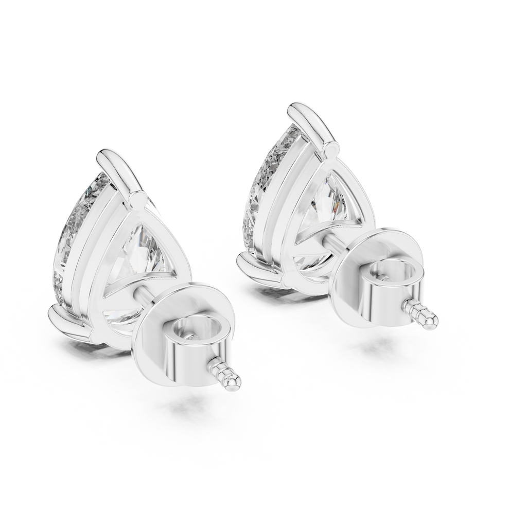 3.50 Carat Pear Cut Lab Diamond Stud Earrings