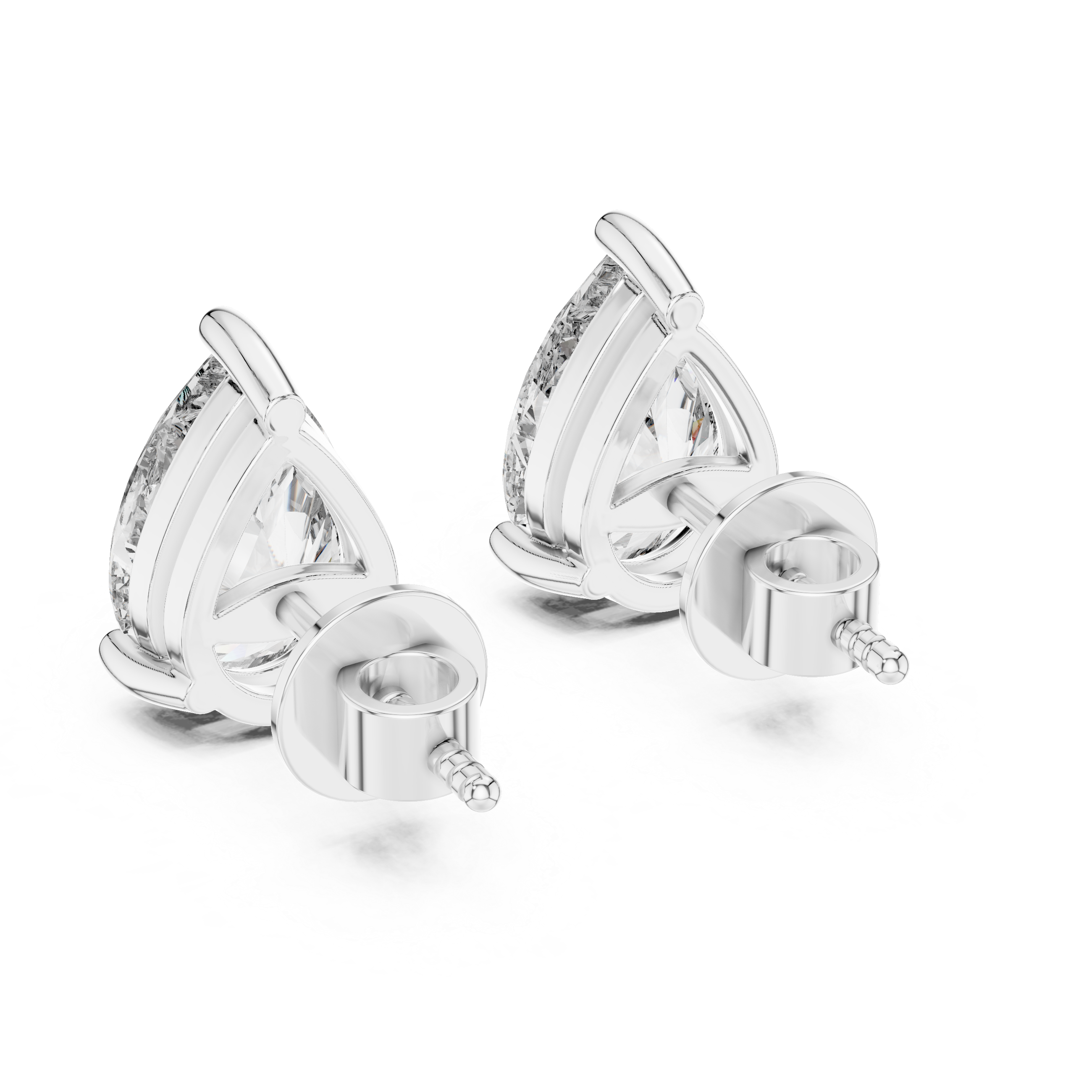 3.50 Carat Pear Cut Lab Diamond Stud Earrings